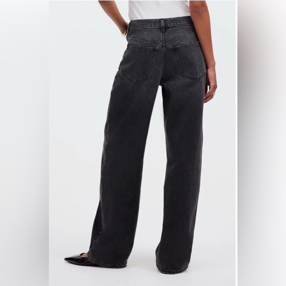 NWT Madewell Low Slung Baggy Jeans in Faded Black Size 30 Missing One Button